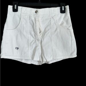 Vintage OP White High-Waist Corduroy Women's Shorts